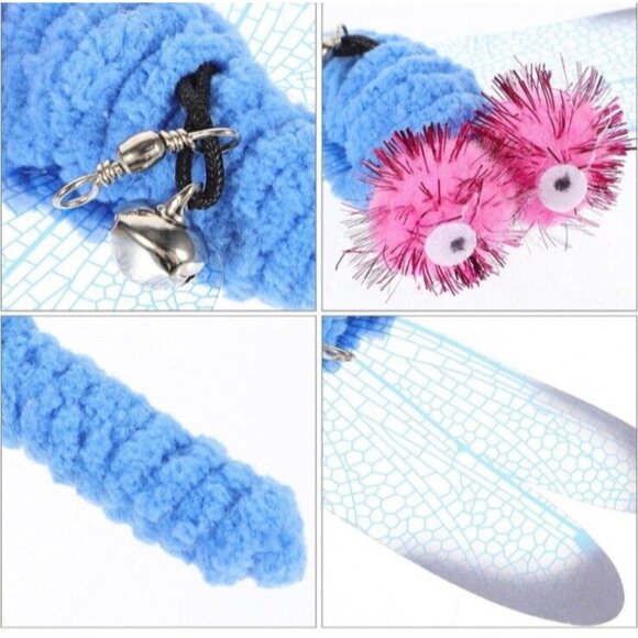 5pc Replacement Dragonfly Toy Interactive For Cats & Kittens For Toy Wands New - Picture 2 of 7